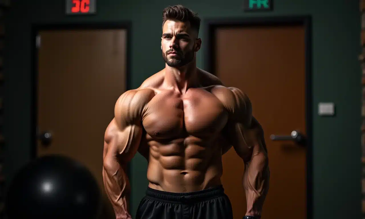 Adaptações musculares visíveis em atletas diversos, mostrando hipertrofia.