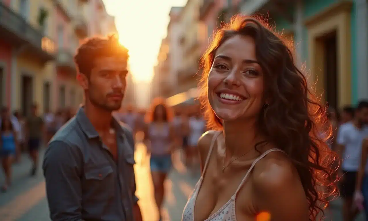 Criadora de conteúdo brasileira produzindo vídeo para redes sociais.