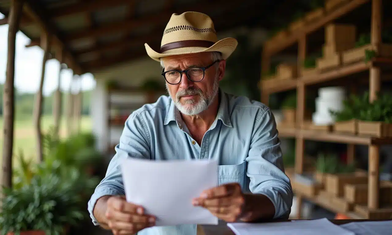 Empresário preocupado com aumento de custos de matéria-prima, representando inflação de custos.