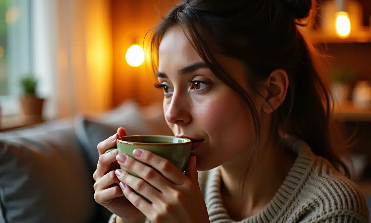 Evitando cafeína e álcool à noite.