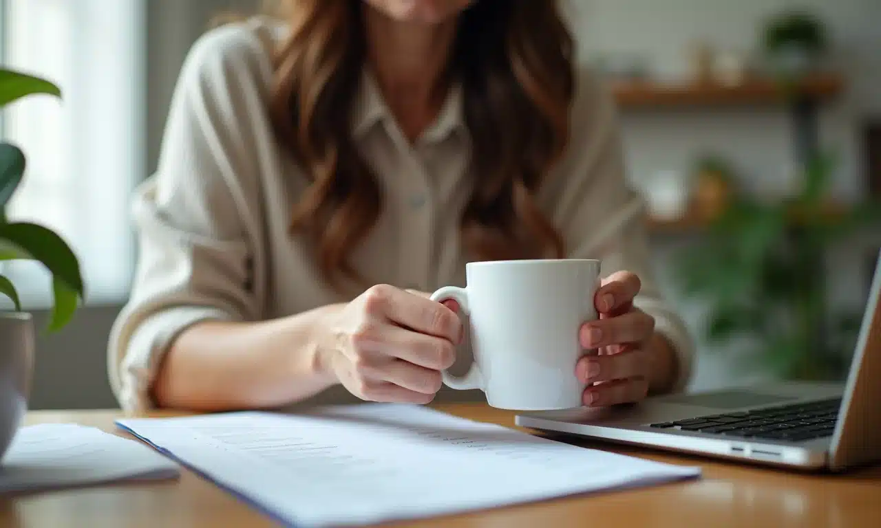 Mulher cortando gastos desnecessários em casa.