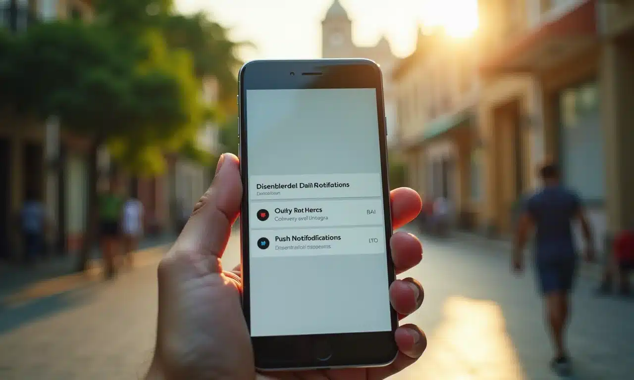 Notificações push desativadas no smartphone para economizar bateria.